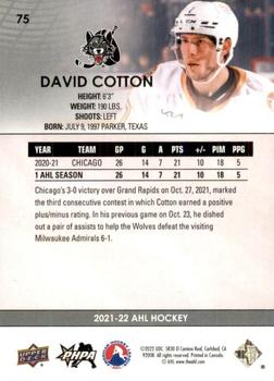 2021-22 Upper Deck AHL - Exclusives #75 David Cotton Back