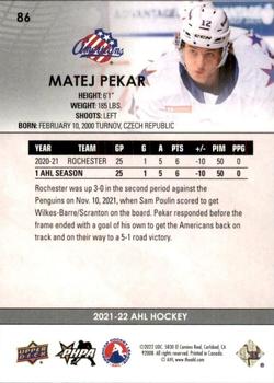 2021-22 Upper Deck AHL - Exclusives #86 Matej Pekar Back