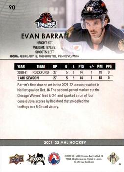 2021-22 Upper Deck AHL - Exclusives #90 Evan Barratt Back
