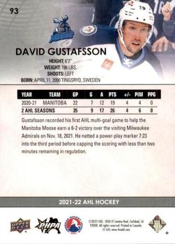 2021-22 Upper Deck AHL - Exclusives #93 David Gustafsson Back