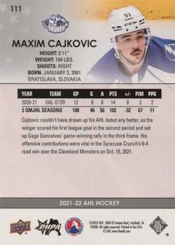2021-22 Upper Deck AHL - Exclusives #111 Maxim Cajkovic Back