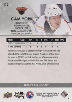 2021-22 Upper Deck AHL - Exclusives #112 Cam York Back