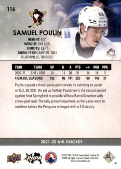 2021-22 Upper Deck AHL - Exclusives #116 Samuel Poulin Back
