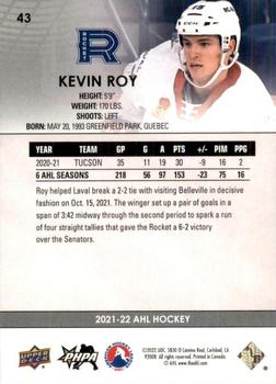 2021-22 Upper Deck AHL - High Gloss #43 Kevin Roy Back