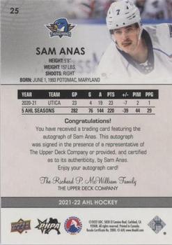 2021-22 Upper Deck AHL - Autographs #25 Sam Anas Back