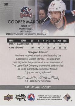 2021-22 Upper Deck AHL - Autographs #50 Cooper Marody Back