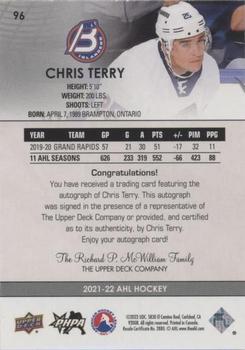 2021-22 Upper Deck AHL - Autographs #96 Chris Terry Back