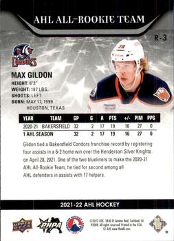2021-22 Upper Deck AHL - AHL All-Rookie Team #R-3 Max Gildon Back