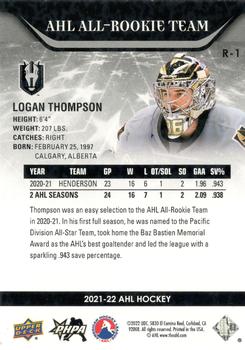 2021-22 Upper Deck AHL - AHL All-Rookie Team Red #R-1 Logan Thompson Back
