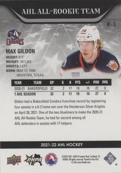 2021-22 Upper Deck AHL - AHL All-Rookie Team Red #R-3 Max Gildon Back