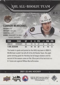 2021-22 Upper Deck AHL - AHL All-Rookie Team Gold #R-5 Connor McMichael Back