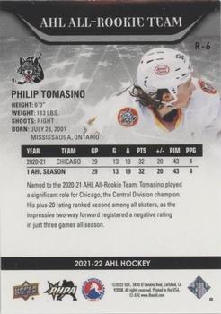 2021-22 Upper Deck AHL - AHL All-Rookie Team Gold #R-6 Philip Tomasino Back