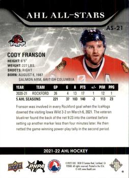 2021-22 Upper Deck AHL - AHL All-Stars #AS-21 Cody Franson Back