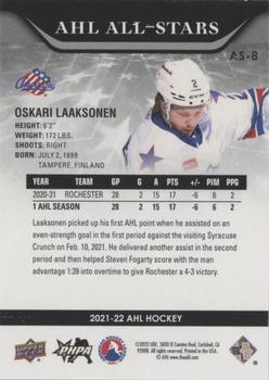 2021-22 Upper Deck AHL - AHL All-Stars Gold #AS-8 Oskari Laaksonen Back