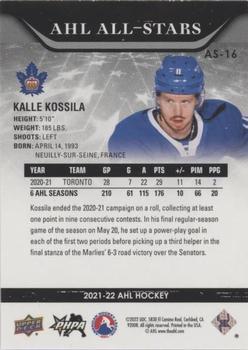 2021-22 Upper Deck AHL - AHL All-Stars Gold #AS-16 Kalle Kossila Back