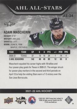 2021-22 Upper Deck AHL - AHL All-Stars Gold #AS-24 Adam Mascherin Back