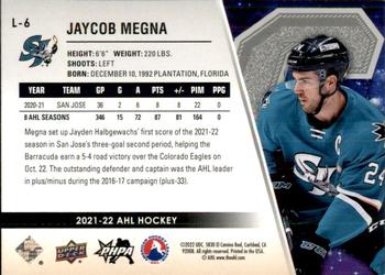 2021-22 Upper Deck AHL - Captains #L-6 Jaycob Megna Back