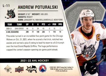 2021-22 Upper Deck AHL - Captains #L-11 Andrew Poturalski Back
