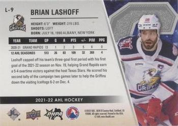 2021-22 Upper Deck AHL - Captains Gold #L-9 Brian Lashoff Back