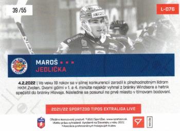 2021-22 SportZoo Live Tipos Extraliga #L-076 Maros Jedlicka Back