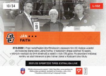 2021-22 SportZoo Live Tipos Extraliga #L-102 Jan Faith Back