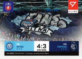 2021-22 SportZoo Live Tipos Extraliga #L-110 Stvrtfinale: HK Nitra - HK Poprad Front