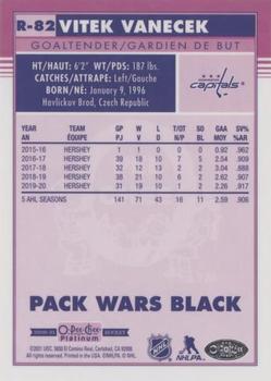 2020-21 O-Pee-Chee Platinum - Retro Rainbow Black Pack Wars #R-82 Vitek Vanecek Back