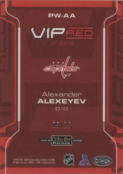 2020-21 O-Pee-Chee Platinum - VIP Red Rookie Achievements #PW-AA Alexander Alexeyev Back