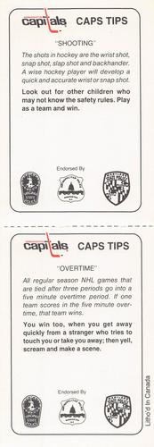 1986-87 Washington Capitals Police - Panels #NNO Yvon Corriveau / David A. Jensen Back