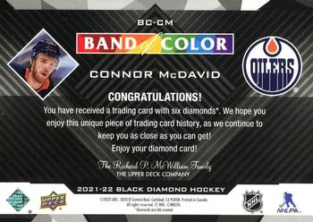 2021-22 Upper Deck Black Diamond - Band of Color #BC-CM Connor McDavid Back