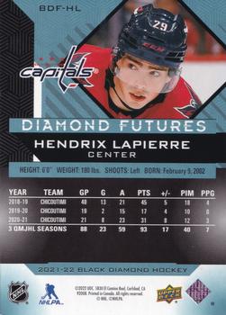 2021-22 Upper Deck Black Diamond - Diamond Futures #BDF-HL Hendrix Lapierre Back