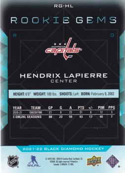 2021-22 Upper Deck Black Diamond - Rookie Gems Spectrum #RG-HL Hendrix Lapierre Back
