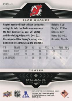 2021-22 Upper Deck - 2005-06 Black Diamond Retro #BD-1 Jack Hughes Back