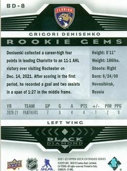 2021-22 Upper Deck - 2005-06 Black Diamond Retro #BD-8 Grigori Denisenko Back
