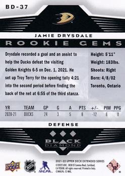 2021-22 Upper Deck - 2005-06 Black Diamond Retro #BD-37 Jamie Drysdale Back