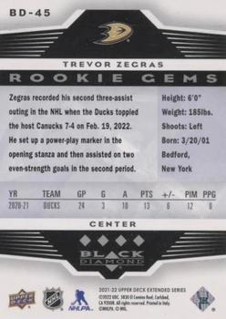 2021-22 Upper Deck - 2005-06 Black Diamond Retro #BD-45 Trevor Zegras Back