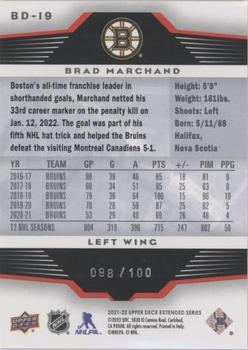 2021-22 Upper Deck - 2005-06 Black Diamond Retro Ruby #BD-19 Brad Marchand Back