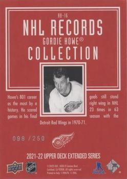 2021-22 Upper Deck - Record Collections Gold #RB-16 Gordie Howe Back