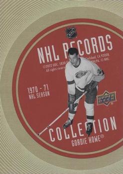 2021-22 Upper Deck - Record Collections Gold #RB-16 Gordie Howe Front