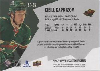 2021-22 Upper Deck - SPx Finite Radiance #SF-25 Kirill Kaprizov Back