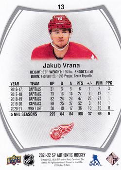 2021-22 SP Authentic #13 Jakub Vrana Back
