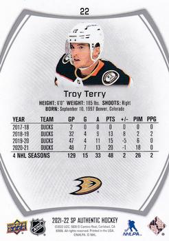 2021-22 SP Authentic #22 Troy Terry Back