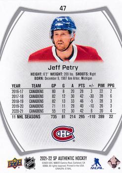 2021-22 SP Authentic #47 Jeff Petry Back