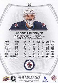 2021-22 SP Authentic #62 Connor Hellebuyck Back