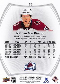 2021-22 SP Authentic #75 Nathan MacKinnon Back