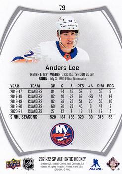 2021-22 SP Authentic #79 Anders Lee Back