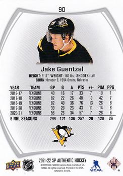 2021-22 SP Authentic #90 Jake Guentzel Back
