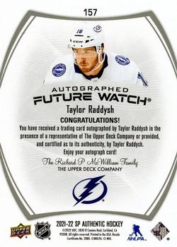 2021-22 SP Authentic #157 Taylor Raddysh Back