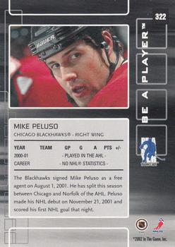 2001-02 Be a Player Update - 2001-02 Be A Player Memorabilia Update #322 Mike Peluso Back