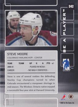 2001-02 Be a Player Update - 2001-02 Be A Player Memorabilia Update #342 Steve Moore Back